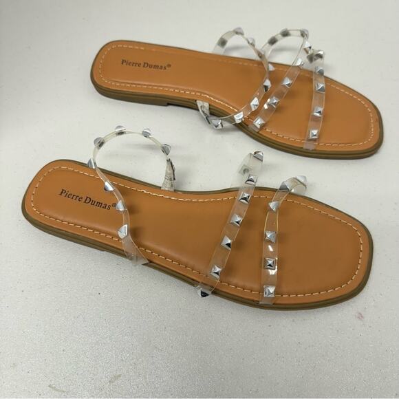 Pierre Dumas Slip On Studded Sandals Womens 8.5 Flats Beachy Summer Casual Shoes - Picture 1 of 6